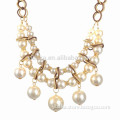 New arrive fashion multilayer pearl beaded statement bib necklace collar gift